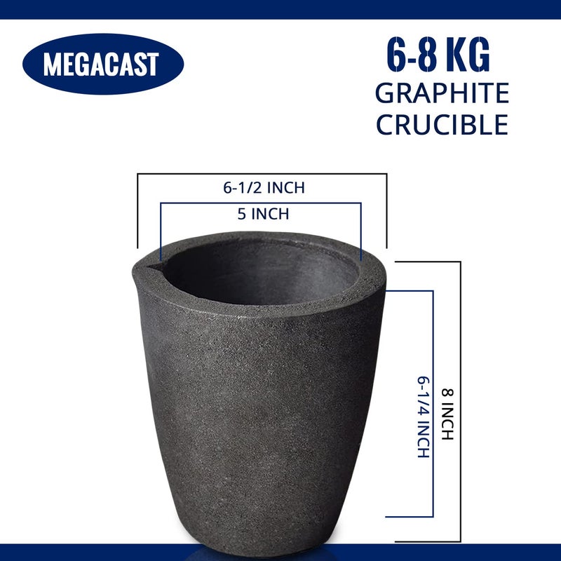 MegaCast #6 12KG MegaCast, Foundry Clay Graphite Crucibles Black Cup Furnace Torch Melting Casting Refining Gold Silver Copper Brass Aluminum - Image 2
